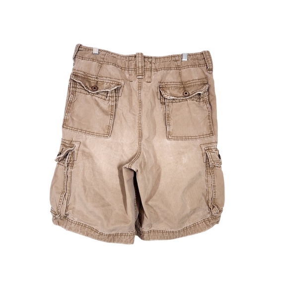 Hollister Vintage Y2k Shorts Khaki Cargo Surf Skate, Sz 32 - Picture 2 of 7